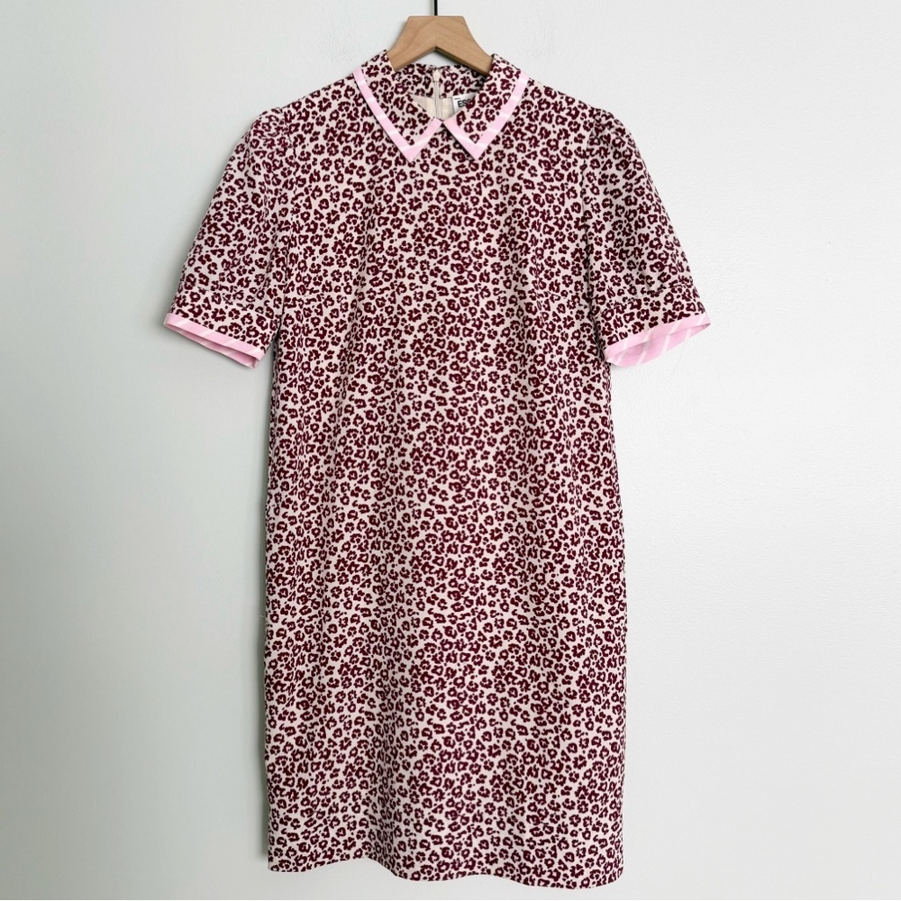 Essential Antwerp Saoirse Contrast Pink Stripe
Collar Leopard Animal Print Dress